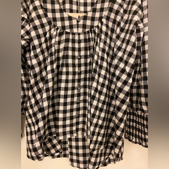 NWT House of Lacuna Lou Lou Blouse Black & White Gingham Size XS/S - Picture 7 of 9